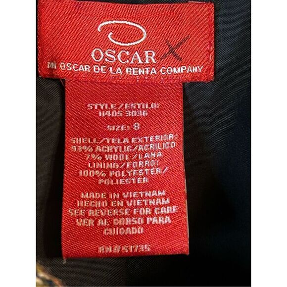 Oscar de la Renta Multicolored Blazer Size 8 Wool Blend (0578) - Picture 5 of 8